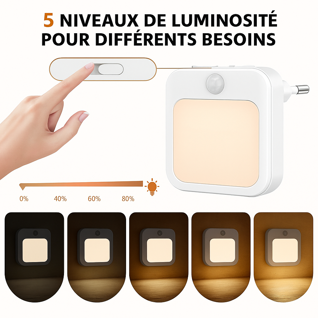 🌙 Veilleuse LED à Détection de Mouvement – Maison Sérénité